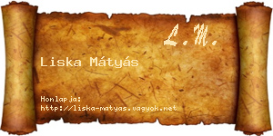 Liska Mátyás névjegykártya